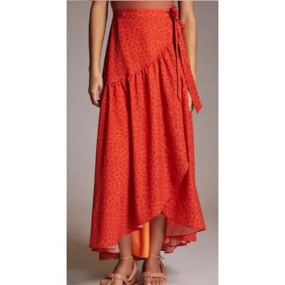 Anthropologie Hutch Wrap Skirt Womens Medium Side Tie Maxi Asymmetrical - Picture 1 of 10